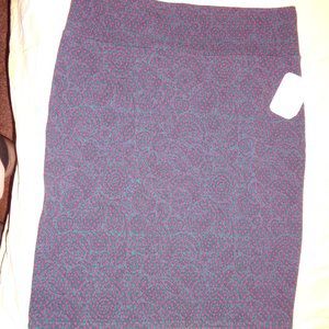 LuLaRoe "Cassie" pencil skirt new with tags size 2XL pink and green